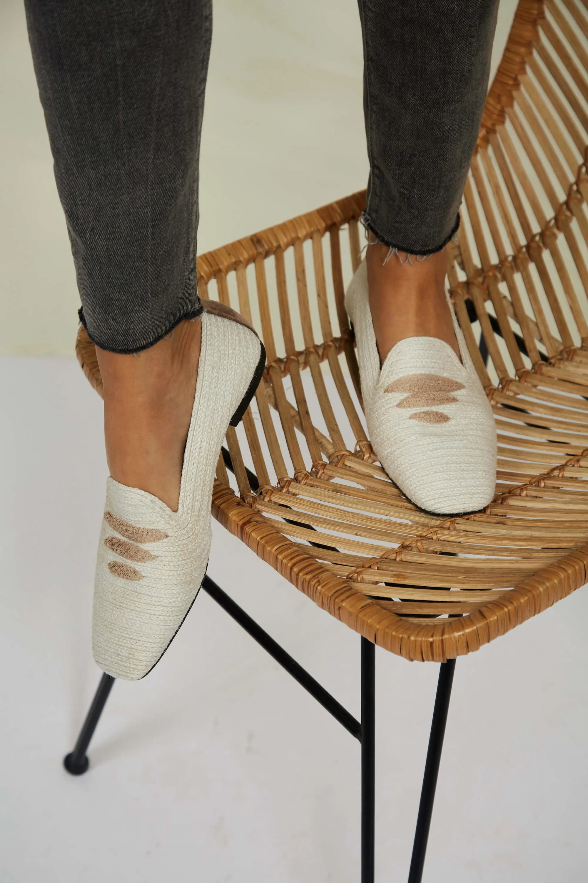 Casablanca Jute Vegan Loafers | White