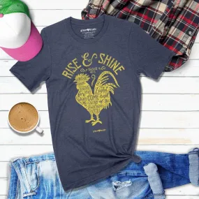 Cherished Girl Grace & Truth Rise & Shine Rooster Girlie Christian Bright T Shirt