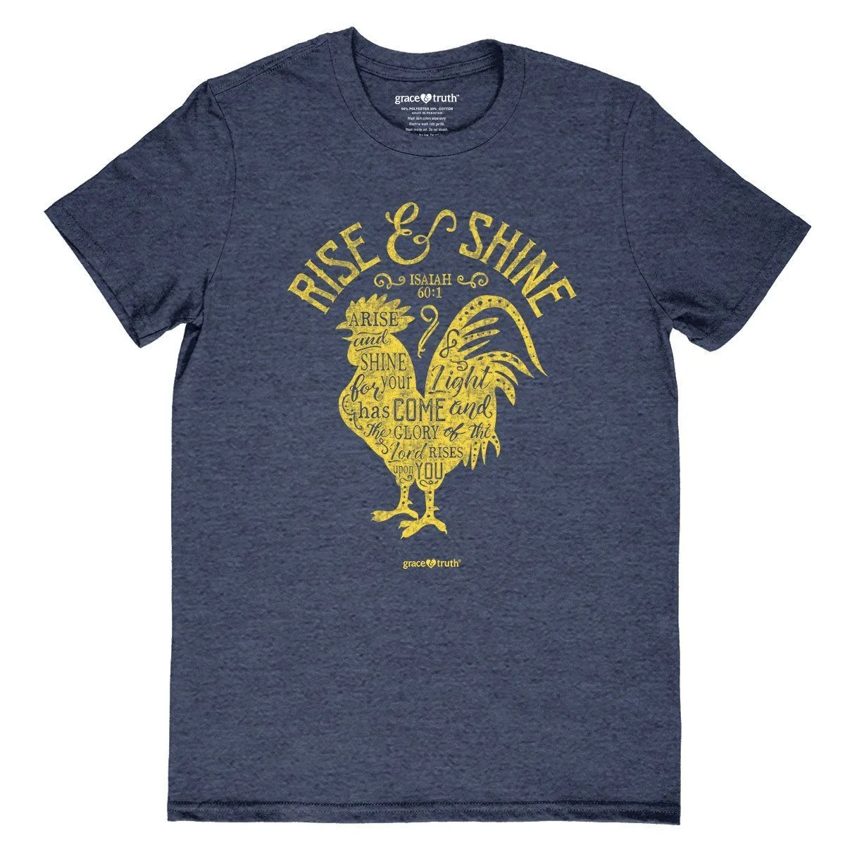 Cherished Girl Grace & Truth Rise & Shine Rooster Girlie Christian Bright T Shirt