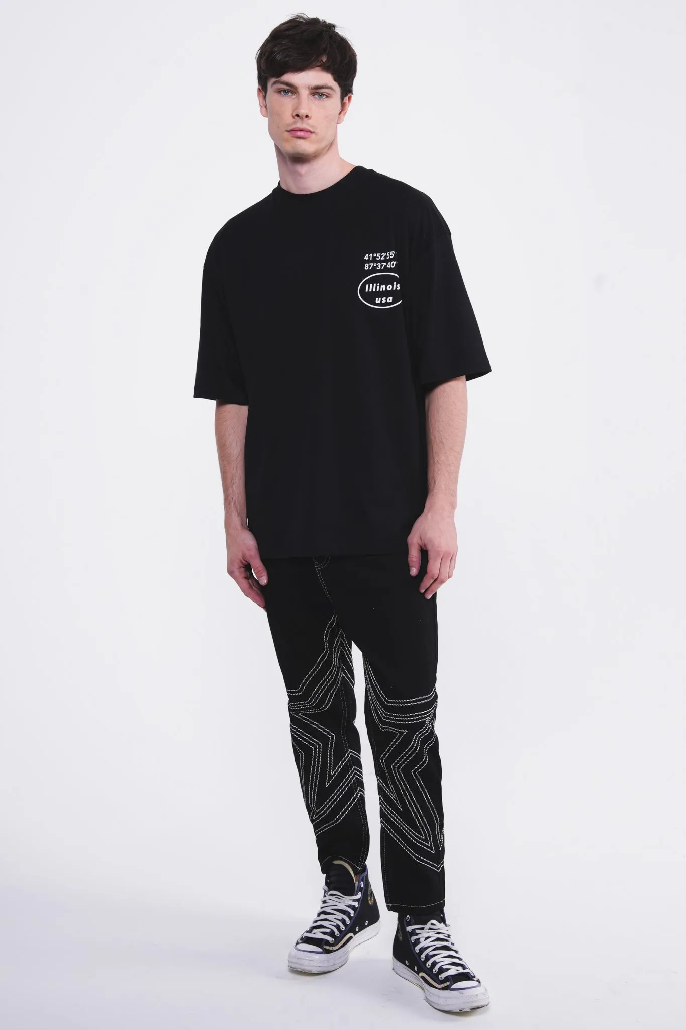 Chicago 1837 Oversized Tee Black