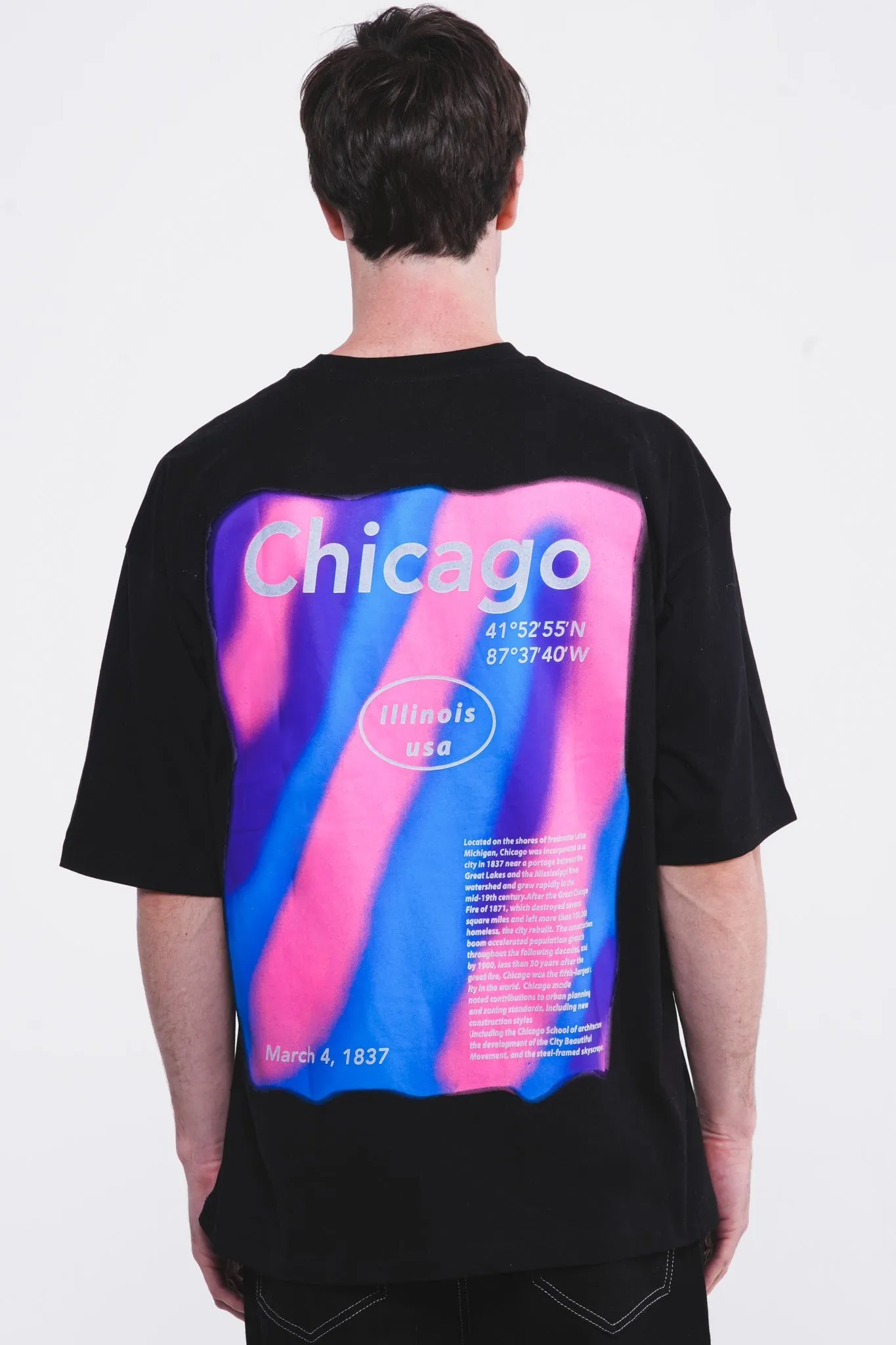 Chicago 1837 Oversized Tee Black