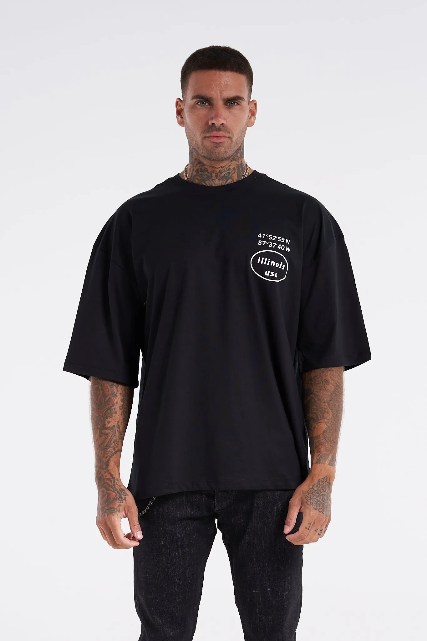 Chicago 1837 Oversized Tee Black