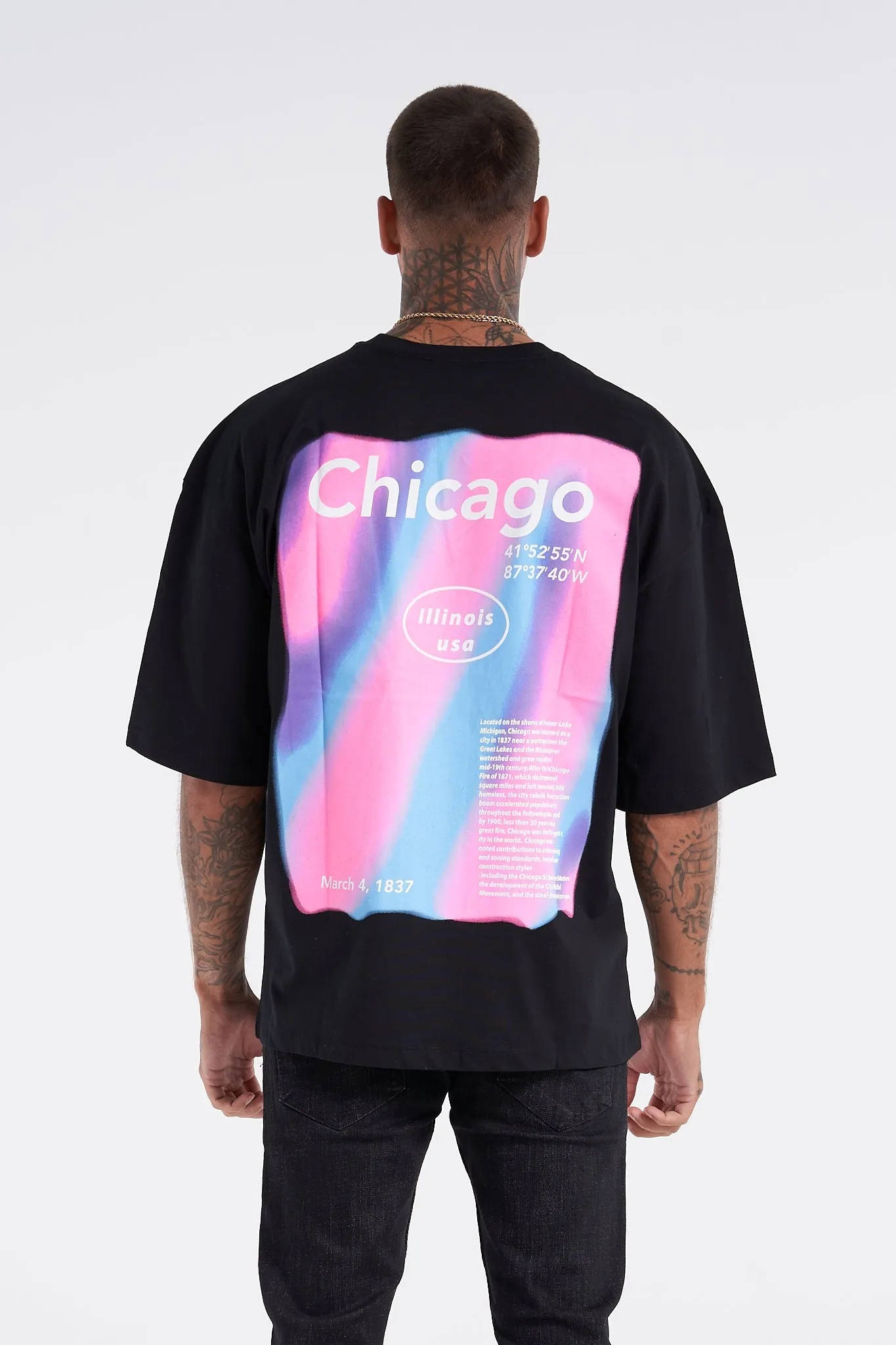 Chicago 1837 Oversized Tee Black