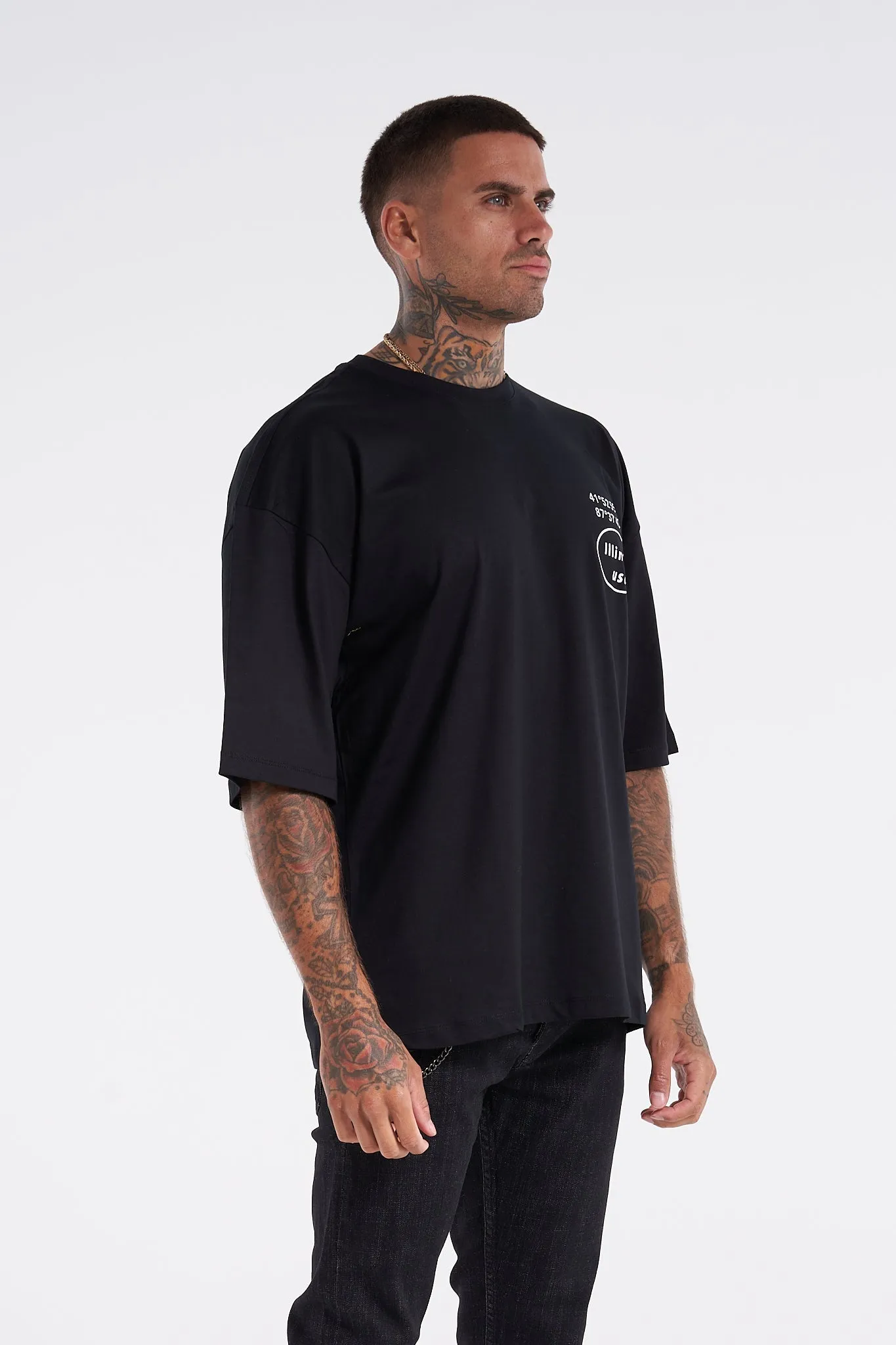 Chicago 1837 Oversized Tee Black