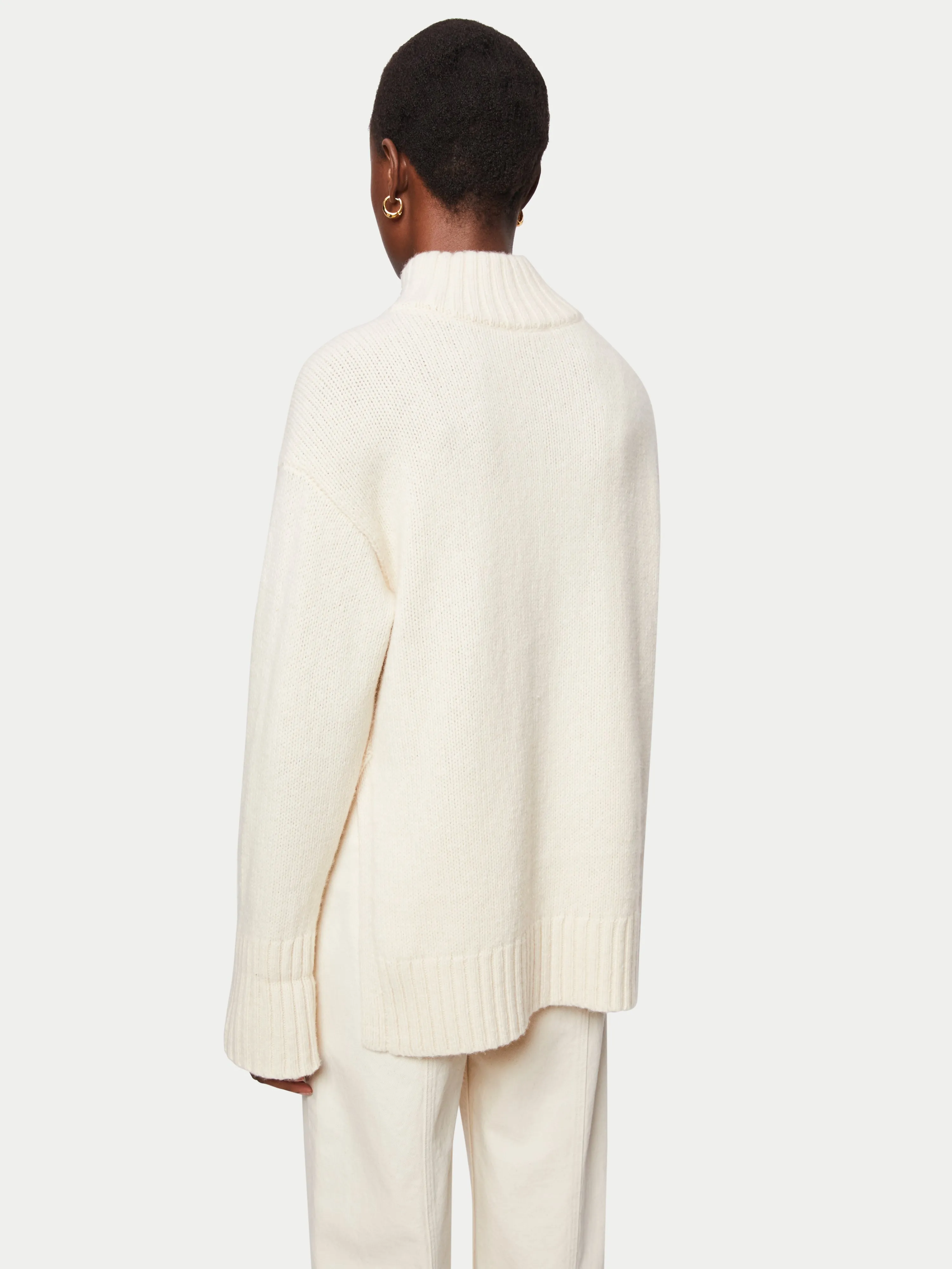 Chunky Zip Collar Jumper | Cream