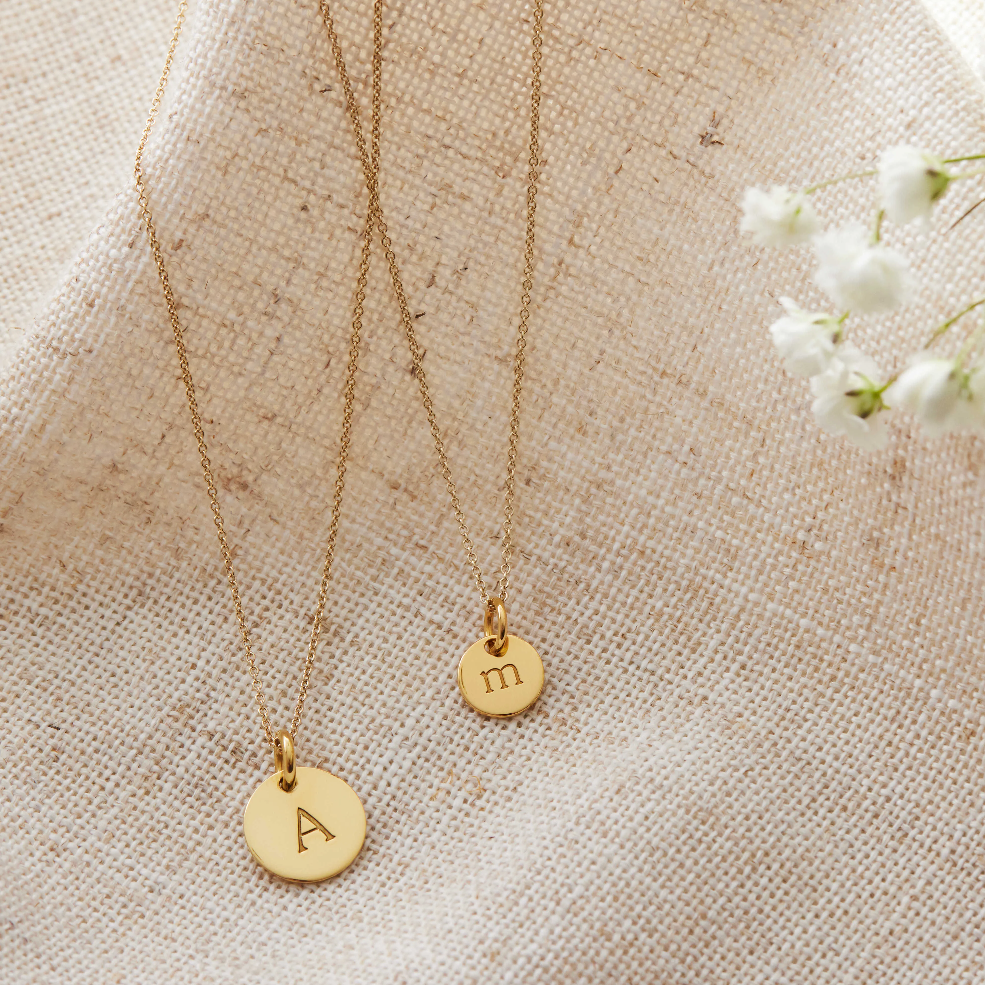 Circle Initial Necklace Set