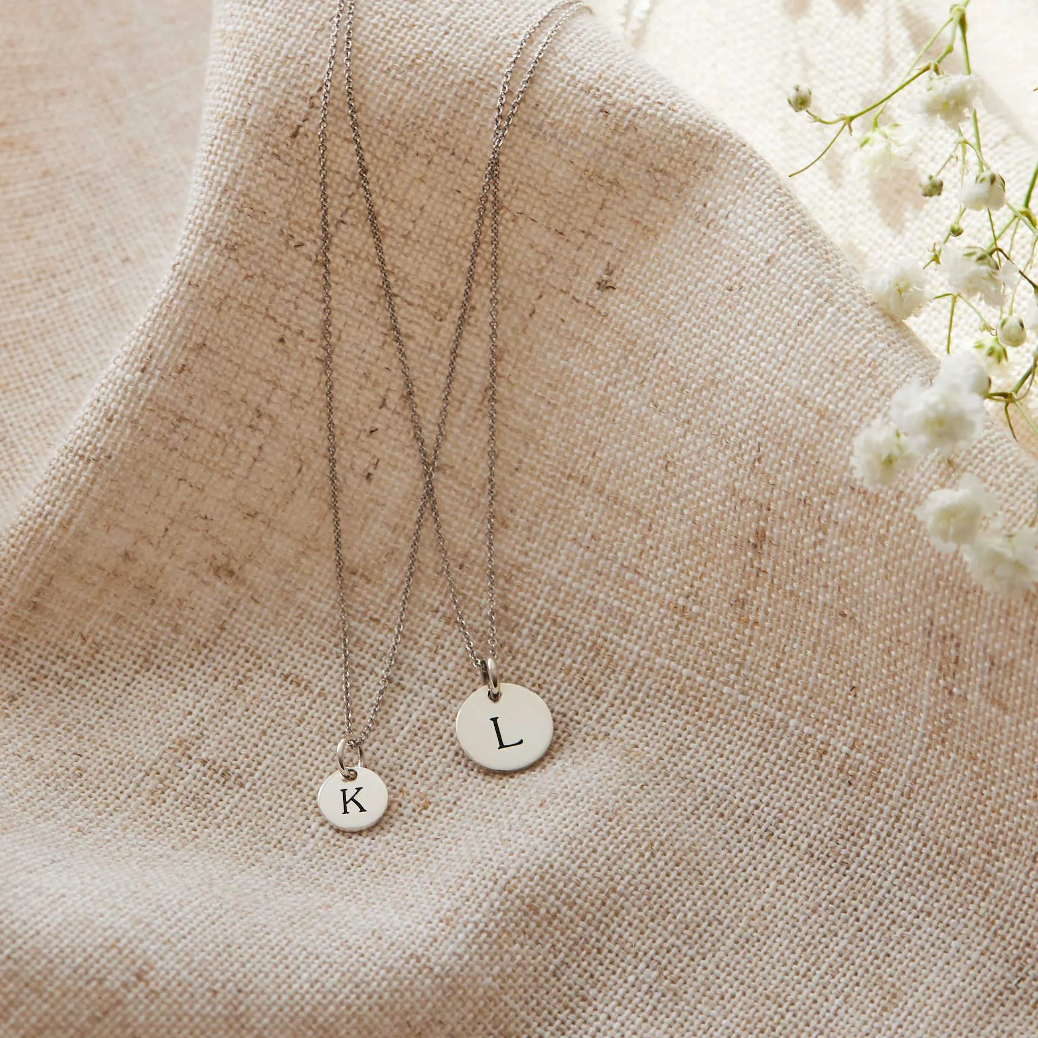 Circle Initial Necklace Set