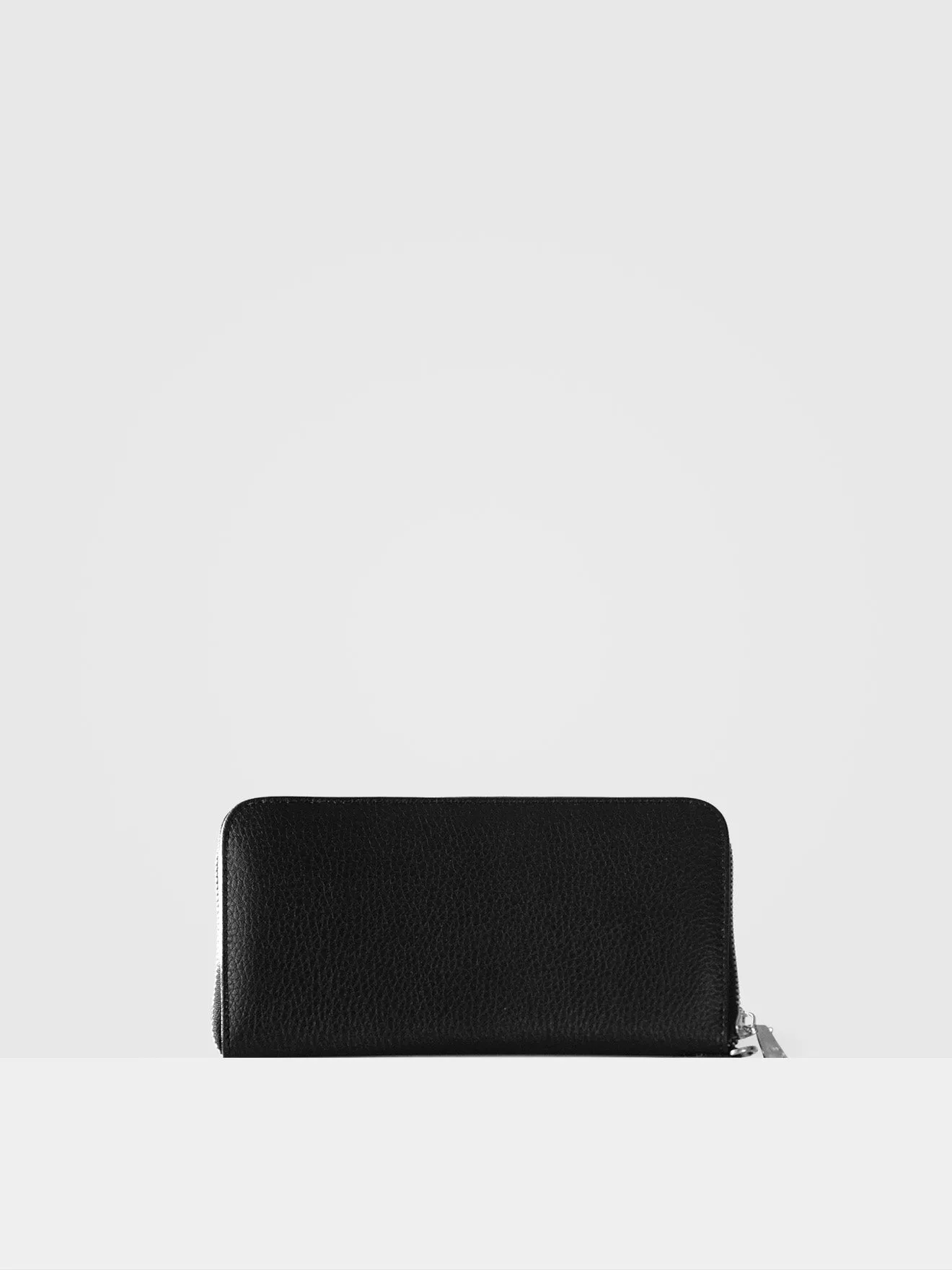 Clementine MIRUM Leather Vegan Clutch Wallet | Black & Silver