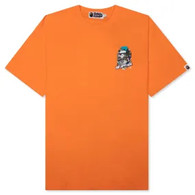 Comic Art Ape Head Relaxed Fit Tee - Orange