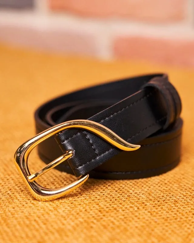 Comma Apple Leather Vegan Belt | Black