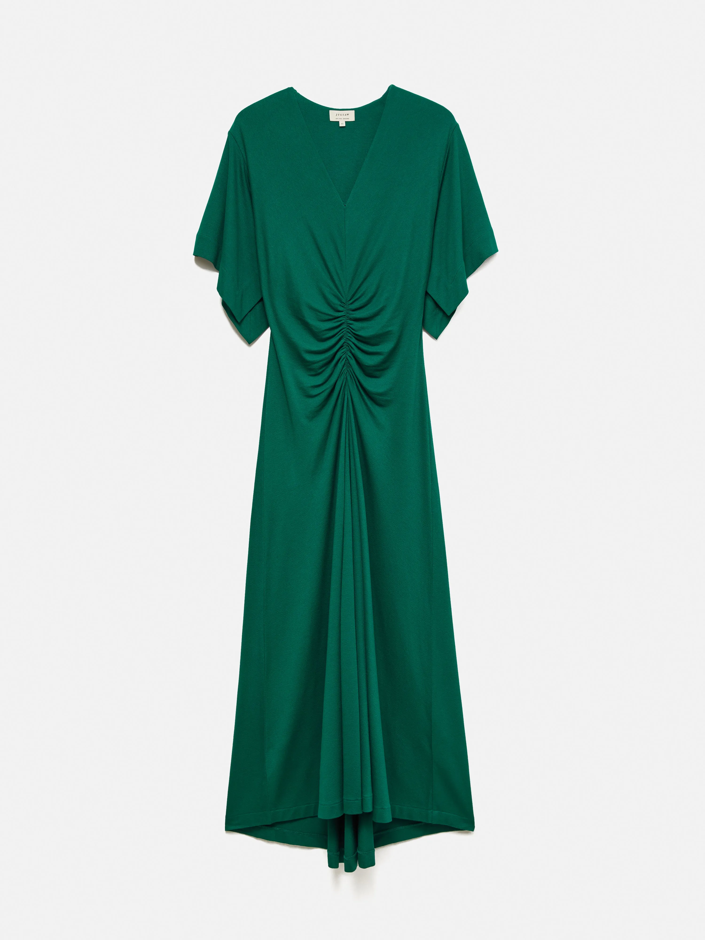 Crepe Flutter Sleeve Dress | Green