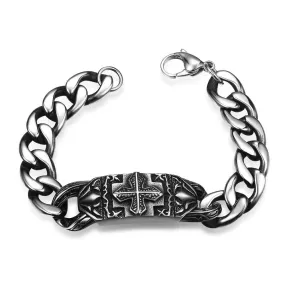 Cross Design Chain Link Stainless Steel Fashion Retro Bracelet