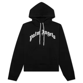 Curved Logo Hoodie - Black/White