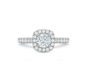 Cushion Halo Engagement Ring 1.25tw