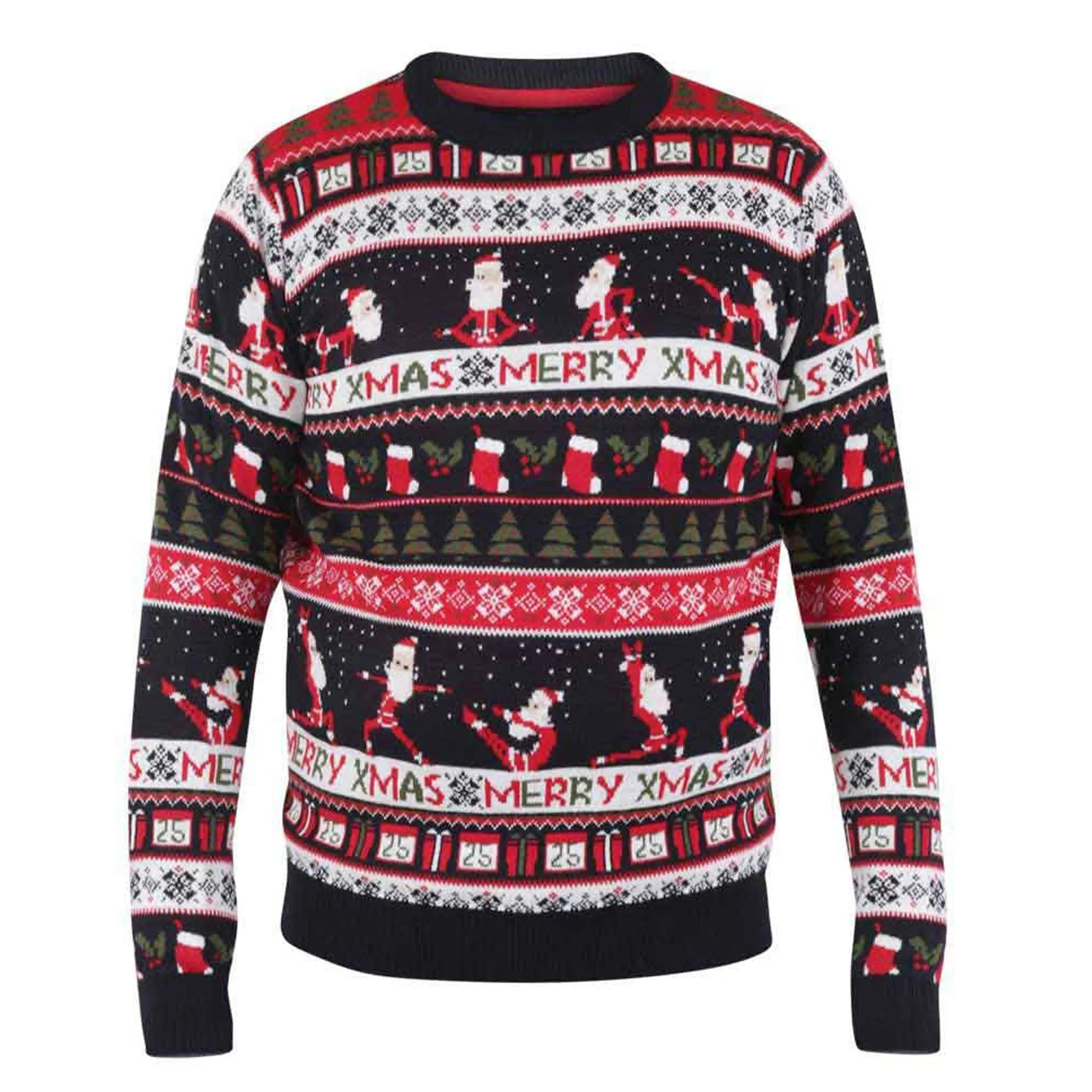 D555 Christmas Jumper - Eggnog Black/Red