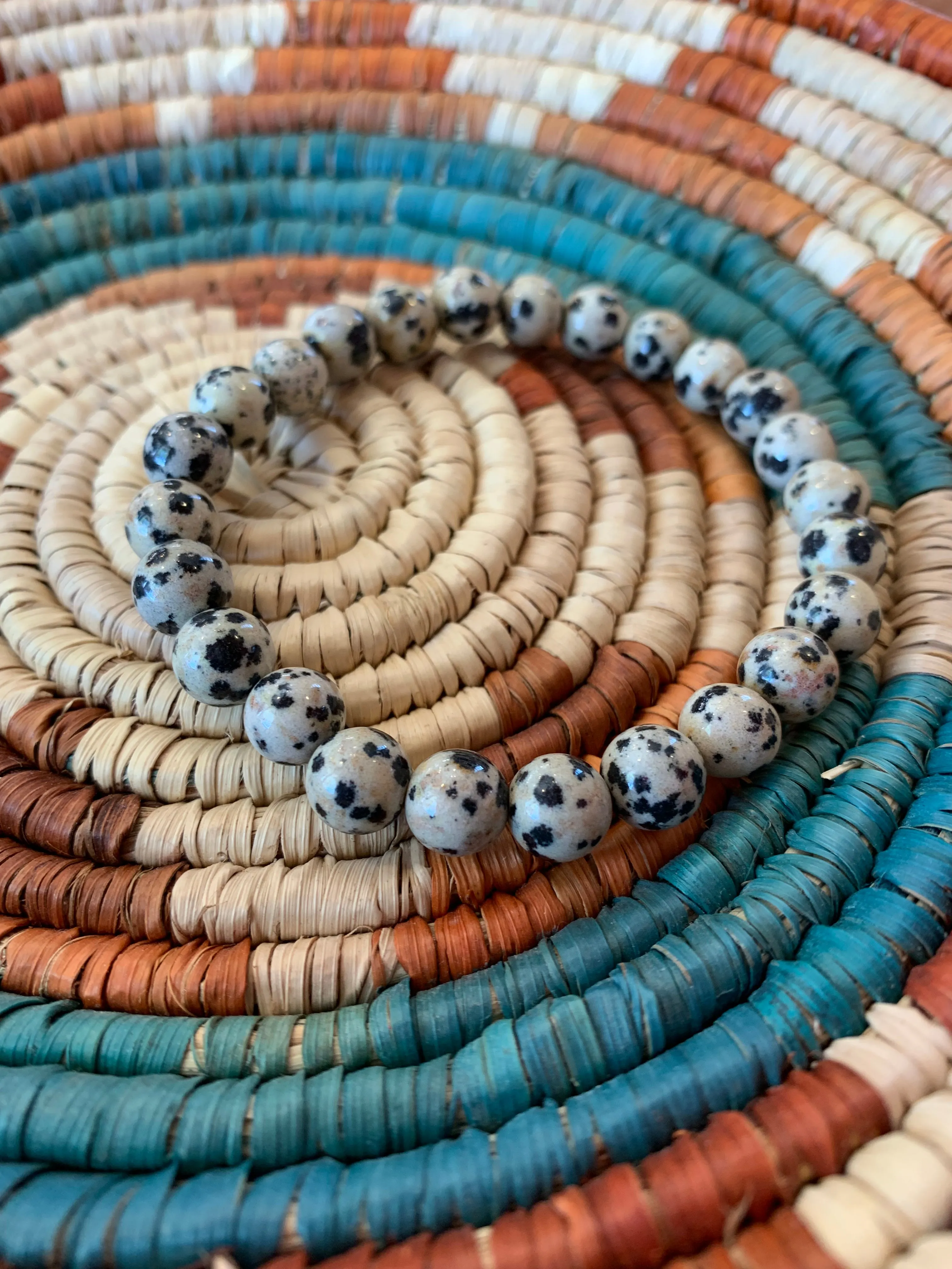 Dalmatian Jasper Beaded Bracelet