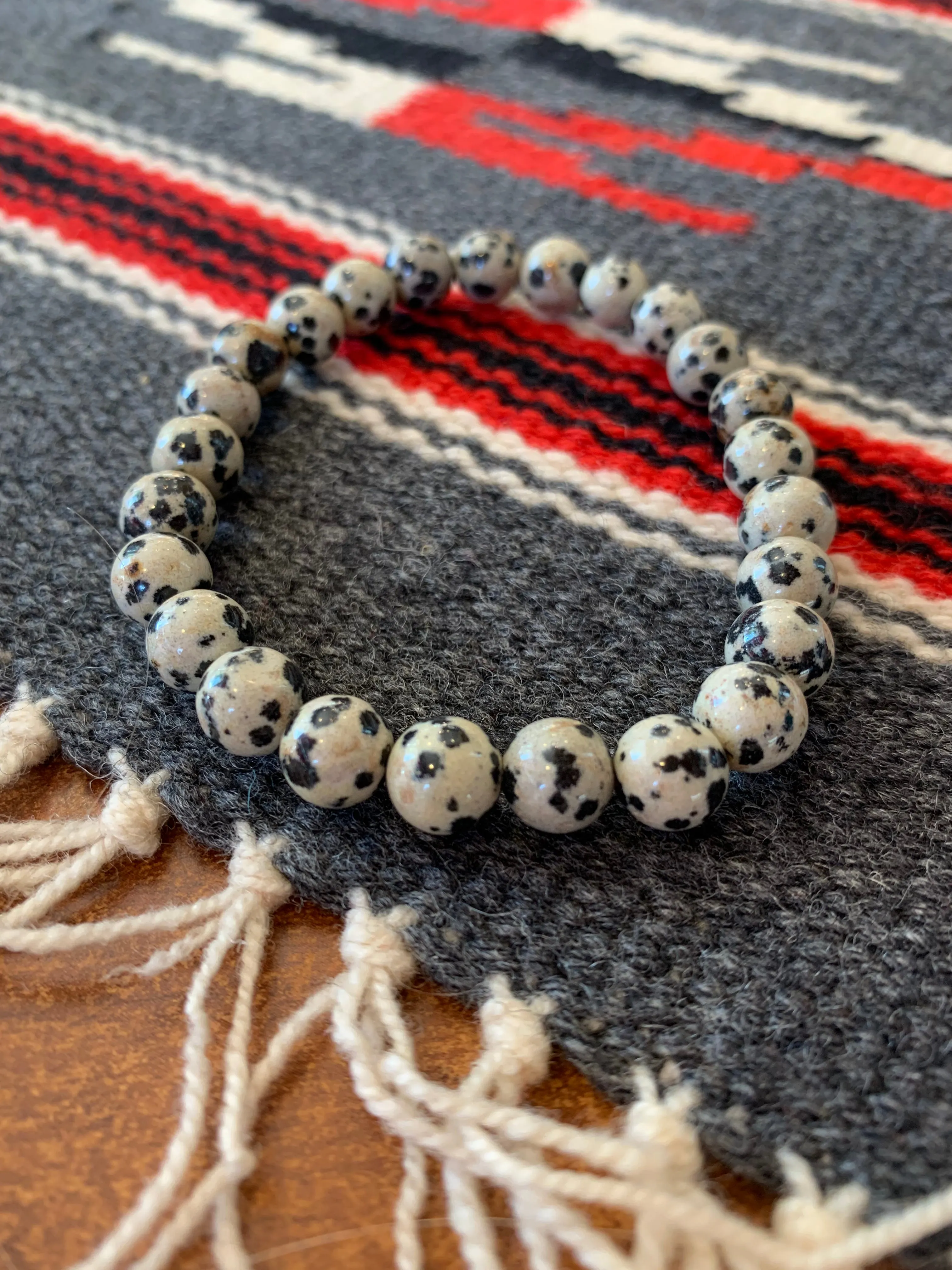 Dalmatian Jasper Beaded Bracelet