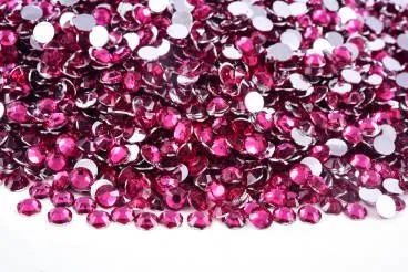 Dark pink resin rhinestones