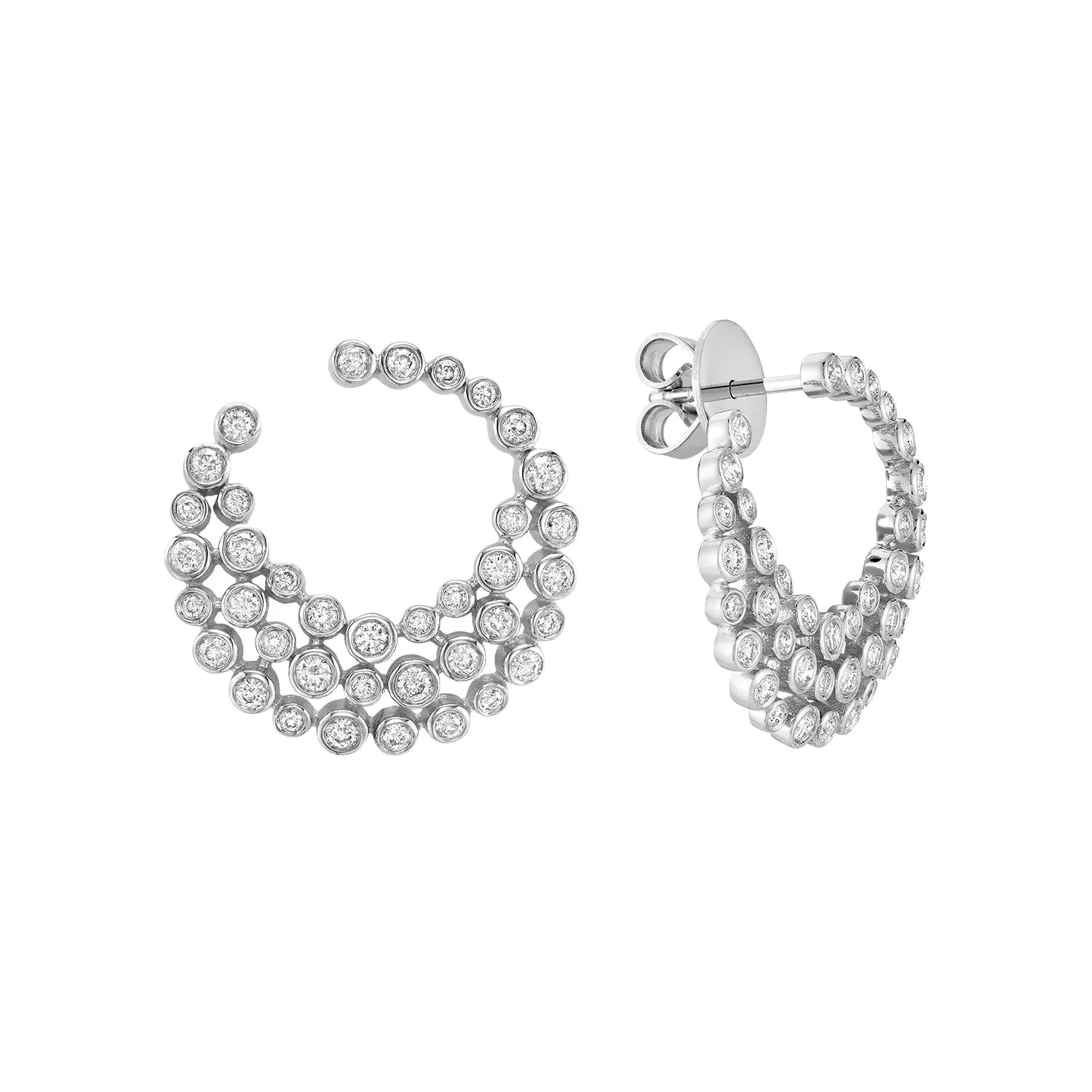 Diamond Bezel Statement Earrings