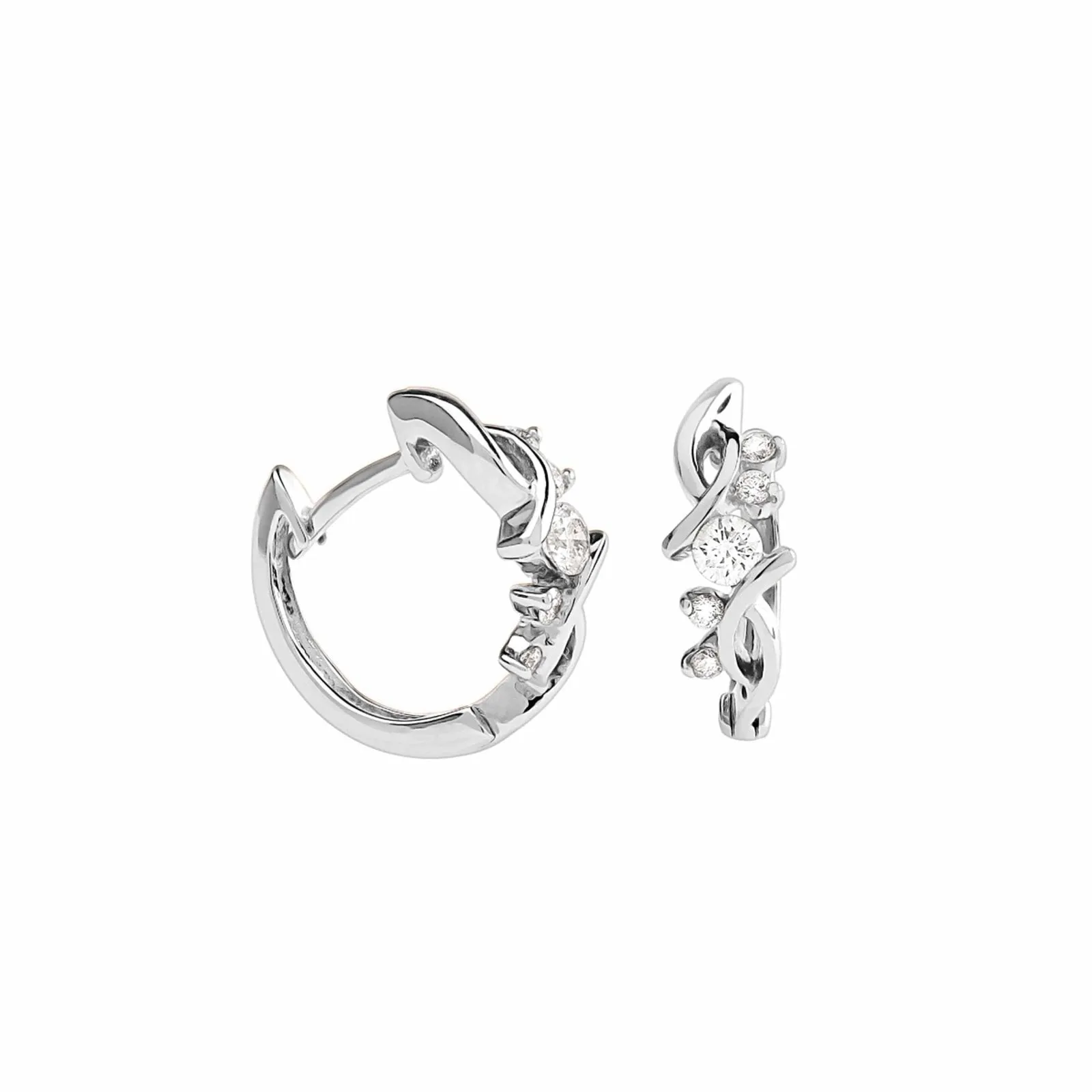 Diamond Filigree Huggie Hoops