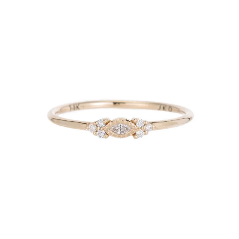 Diamond Marquise Cluster Whisper Ring