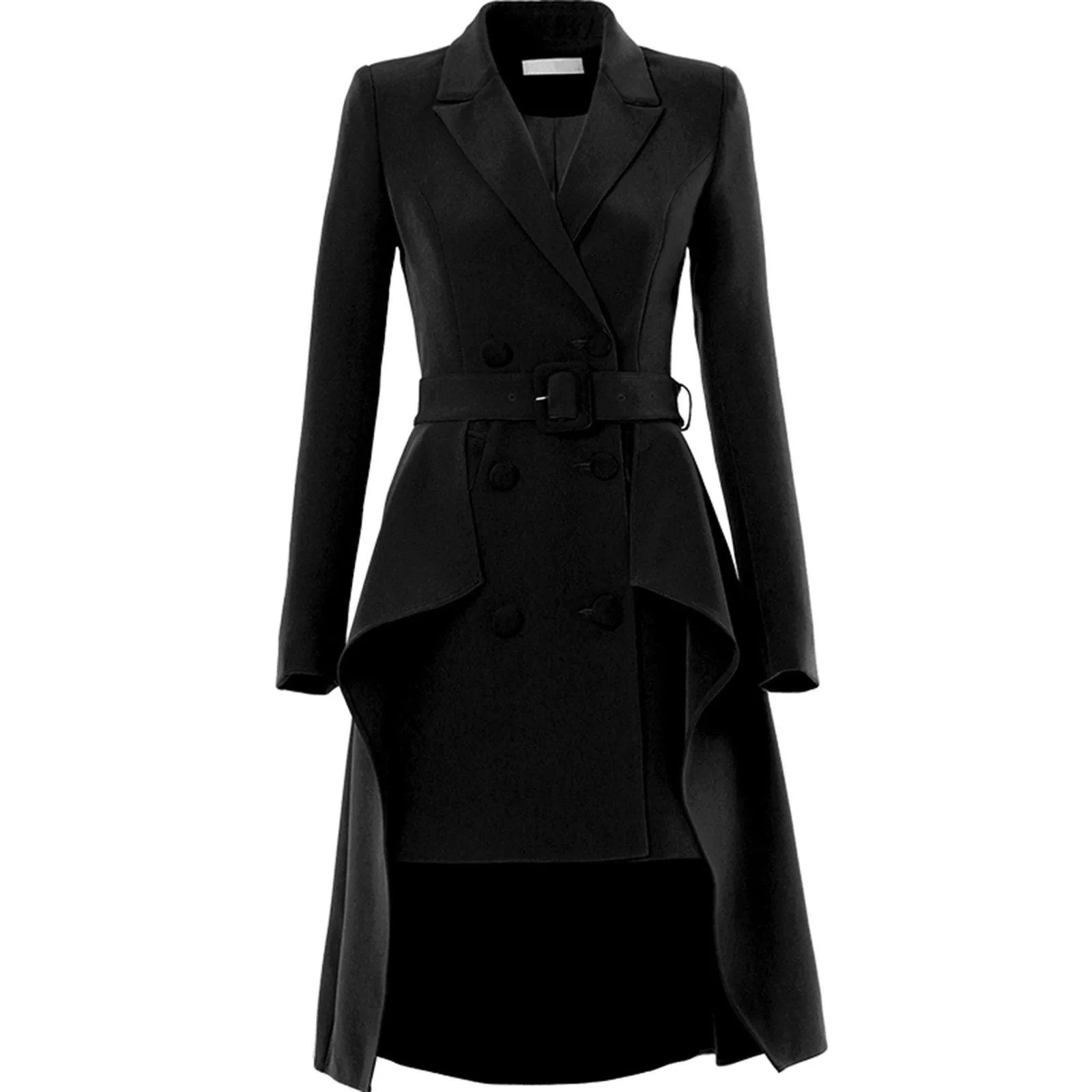 Double-Breasted Belted Jacket & Skirt Two-piece Set