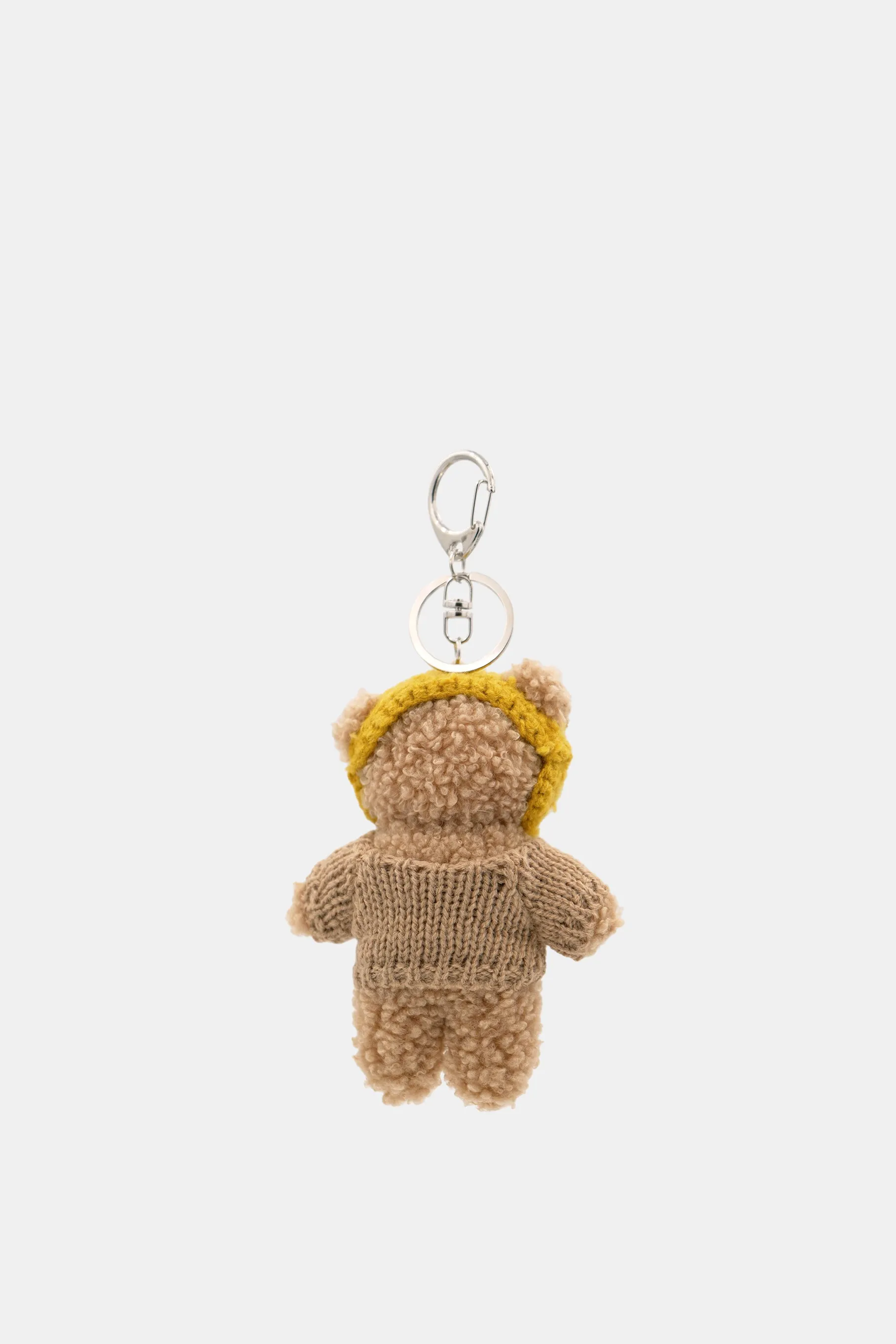 Earmuff Teddy Bear Key Chain, Beige