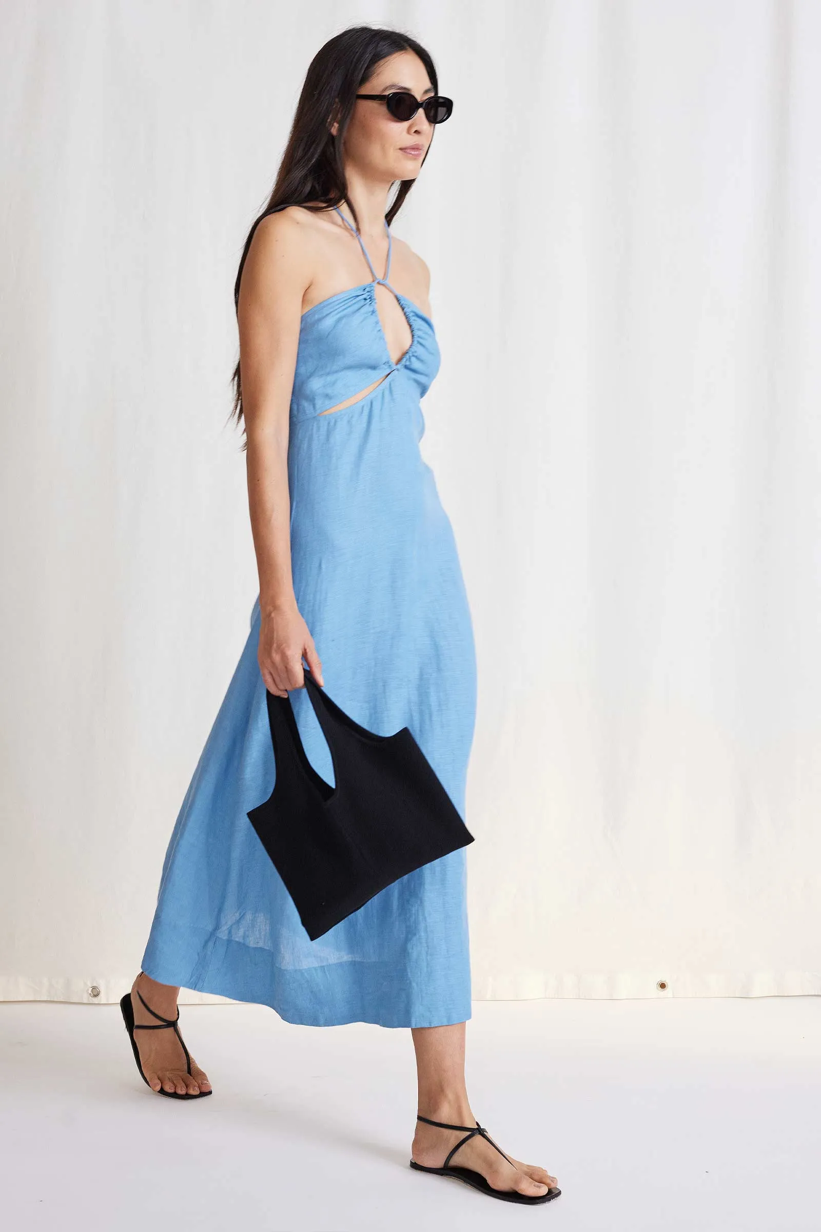 ELI CUT-OUT MAXI DRESS IN ROBIN BLUE