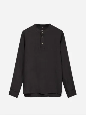 Elijah Men's Linen Top | Black