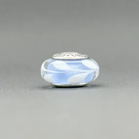 Estate Pandora SS Blue & White Swirl Murano Glass Bead Charm