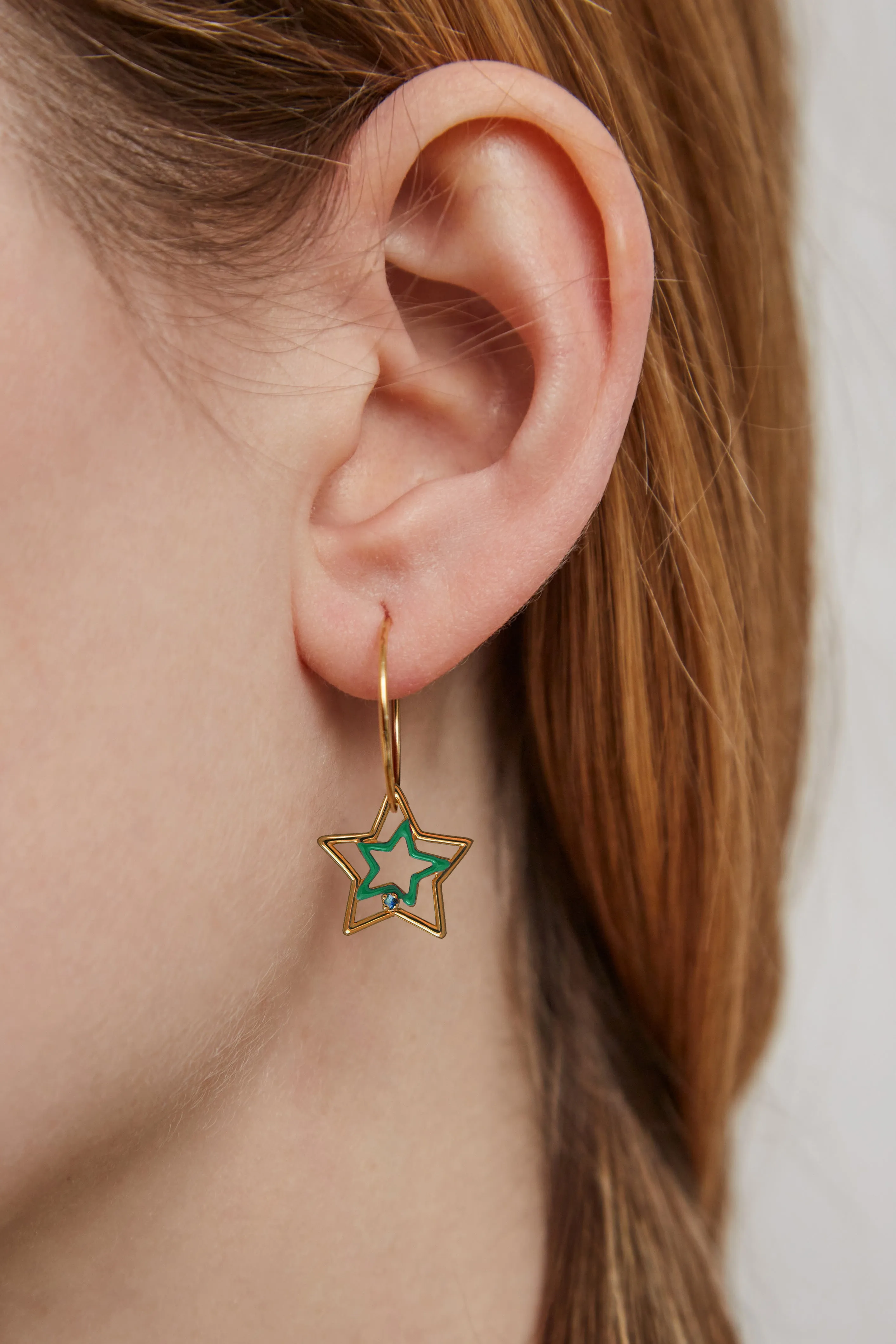 ESTRELLA ENAMEL ZAFIRO AZUL EARRING CIRCLE