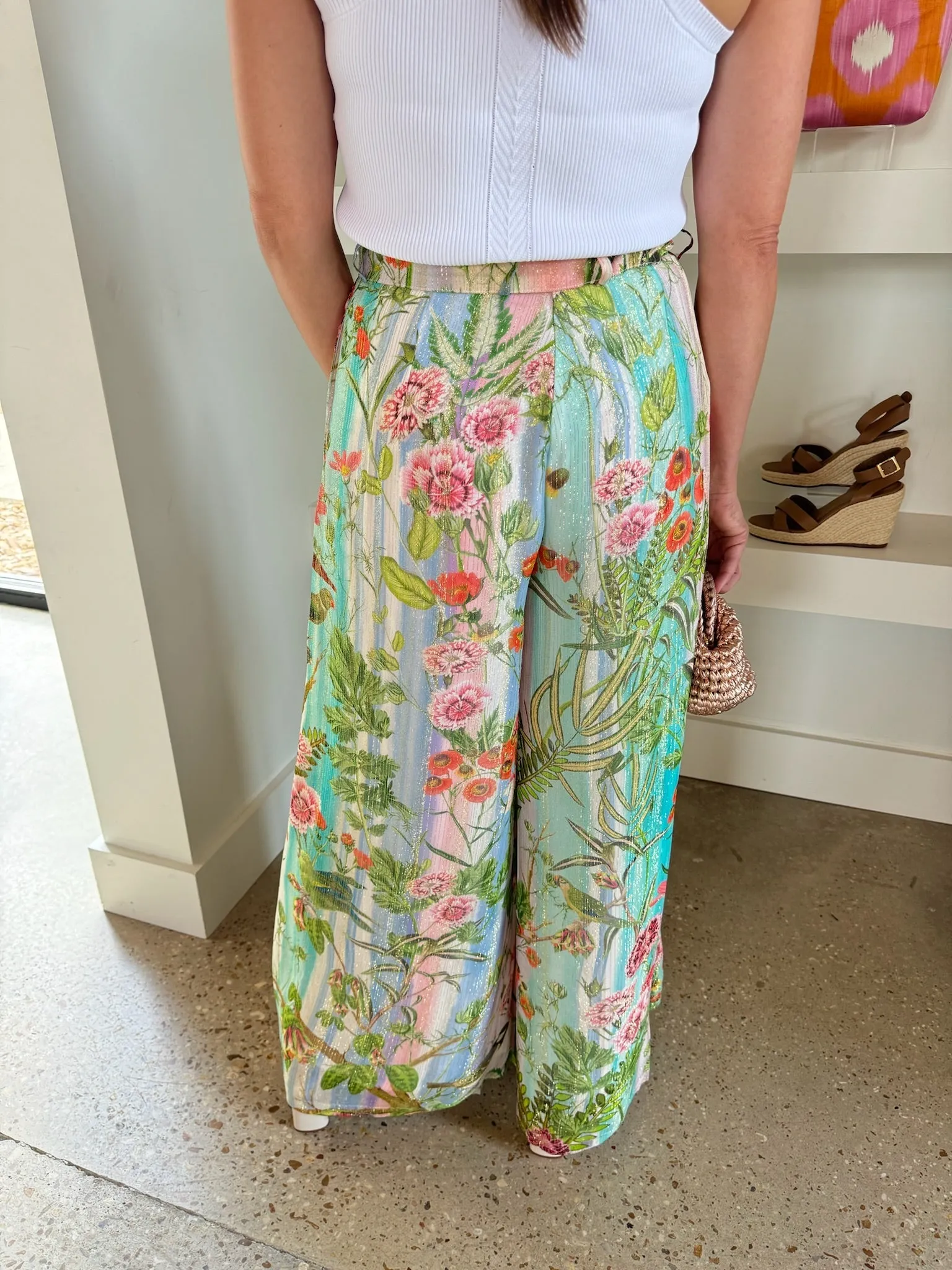 Floral Rainbow Lurex Pants