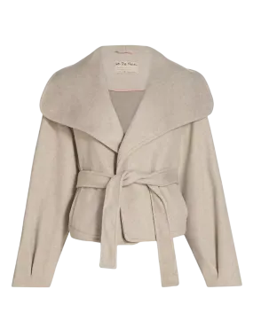 Free People Stone Cashmere-feel Belted Jacket UK L