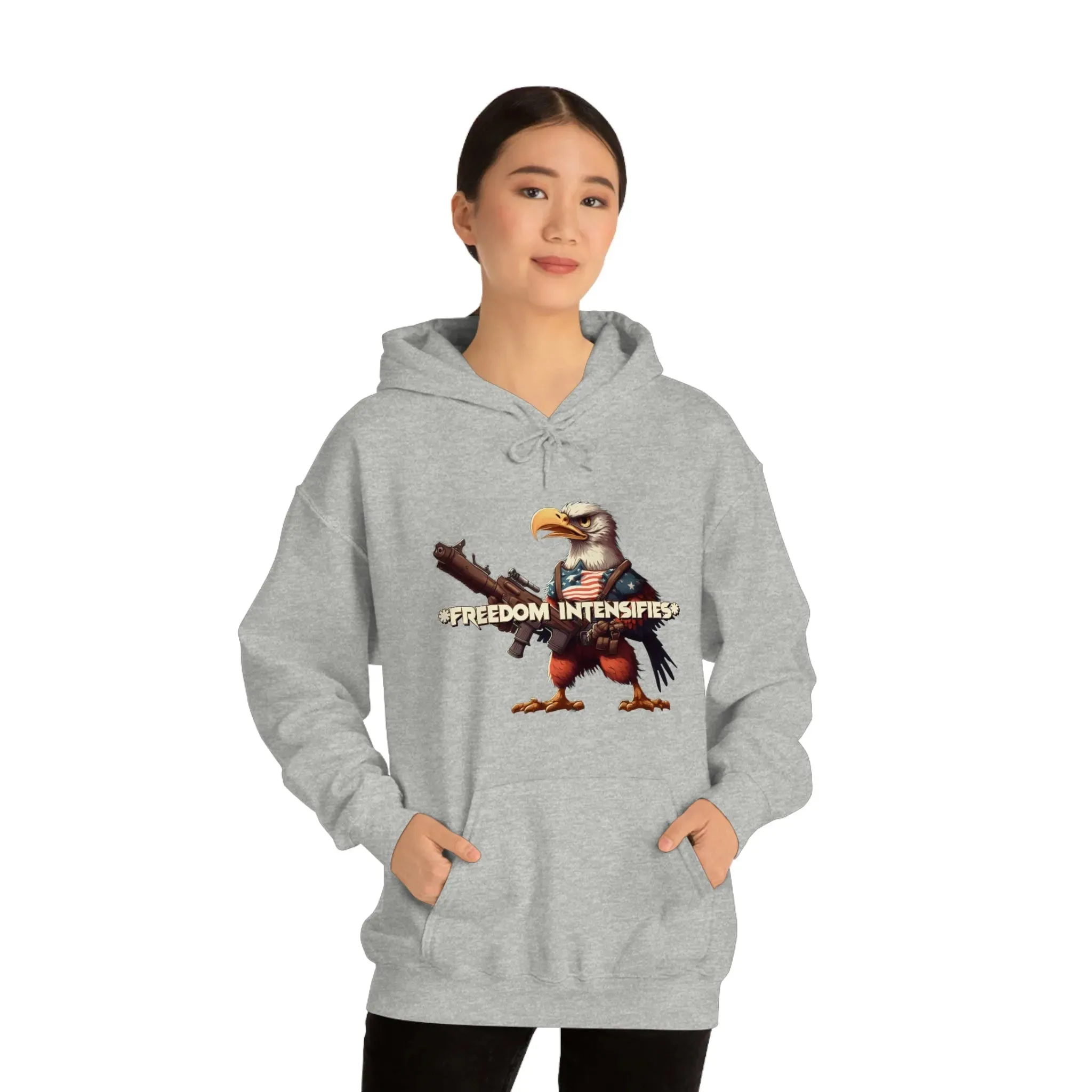 Freedom Intensifies Patriotic Eagle Unisex Heavy Blend™ Hooded Sweatshirt