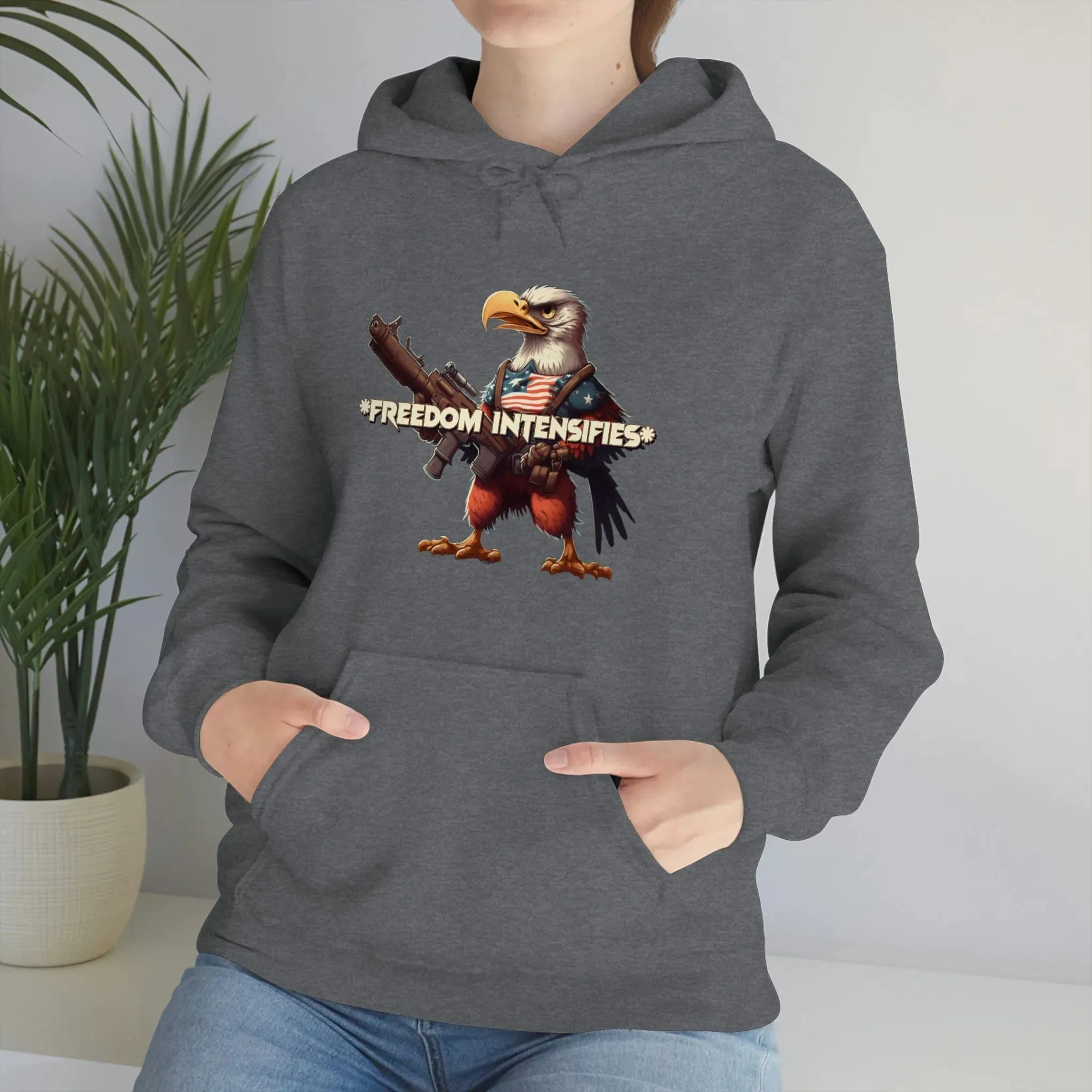 Freedom Intensifies Patriotic Eagle Unisex Heavy Blend™ Hooded Sweatshirt