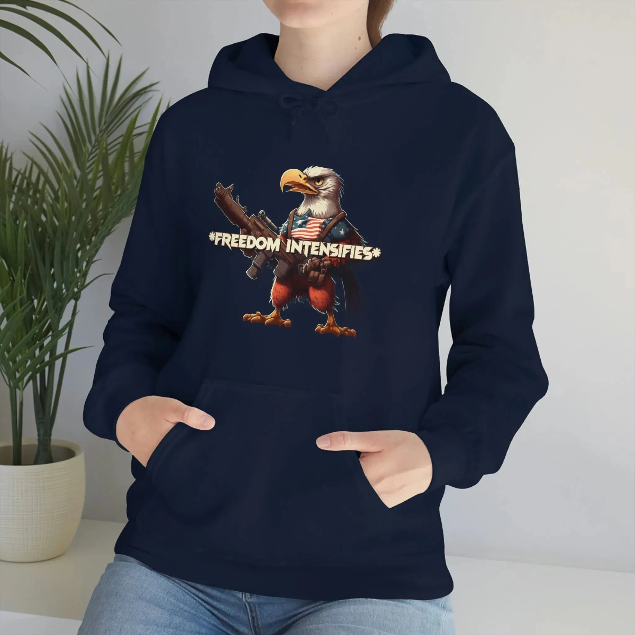 Freedom Intensifies Patriotic Eagle Unisex Heavy Blend™ Hooded Sweatshirt