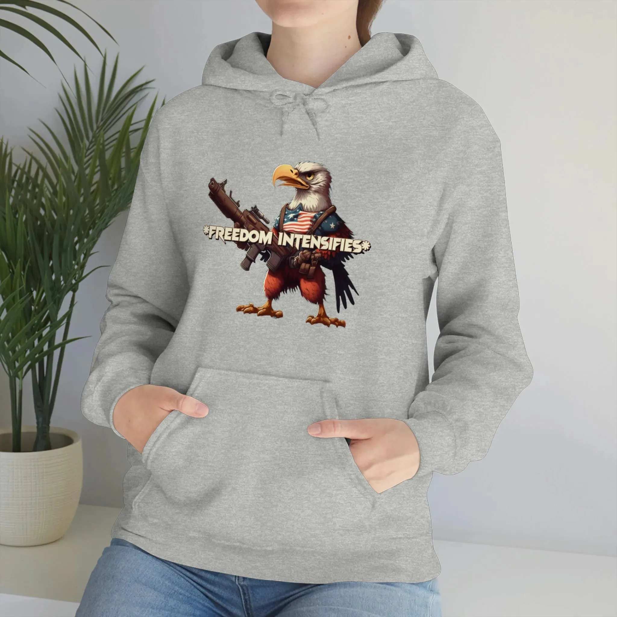 Freedom Intensifies Patriotic Eagle Unisex Heavy Blend™ Hooded Sweatshirt