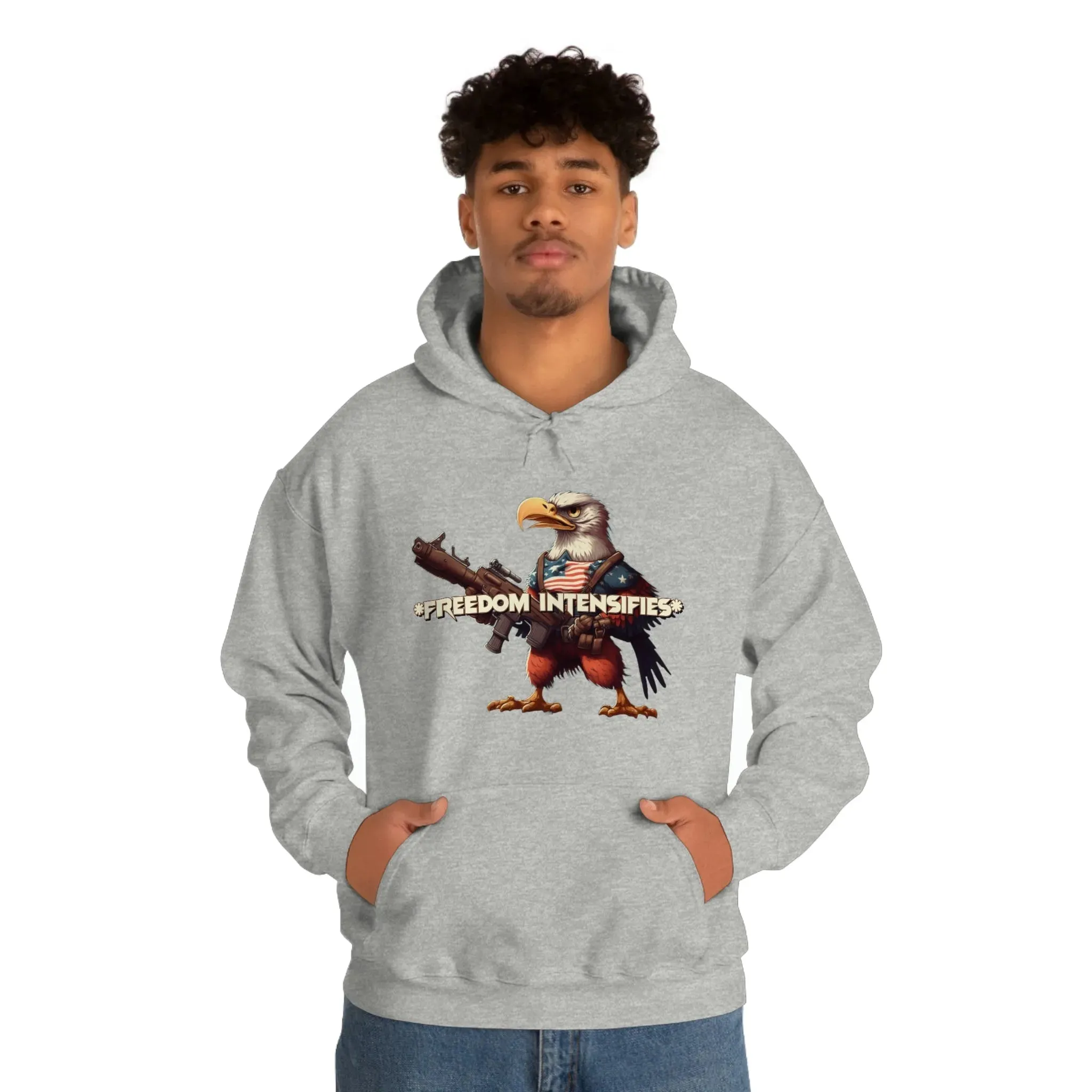 Freedom Intensifies Patriotic Eagle Unisex Heavy Blend™ Hooded Sweatshirt