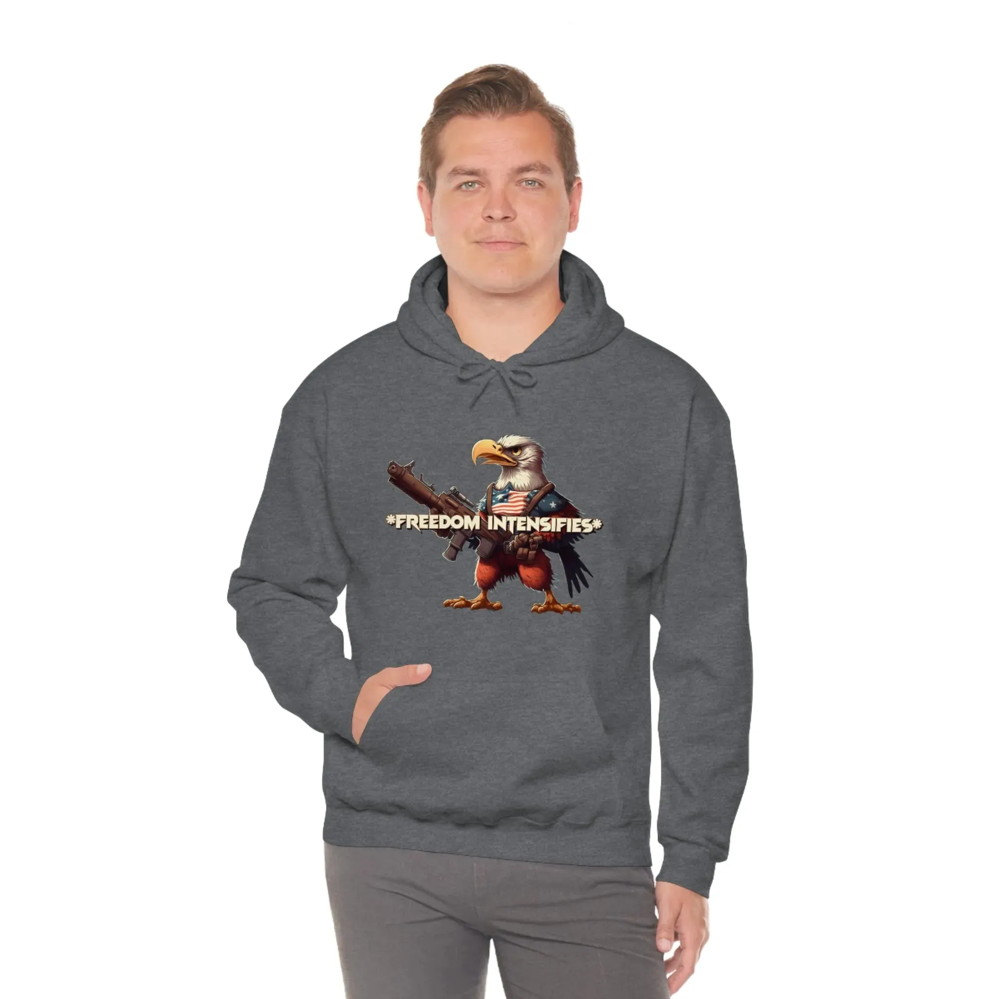 Freedom Intensifies Patriotic Eagle Unisex Heavy Blend™ Hooded Sweatshirt