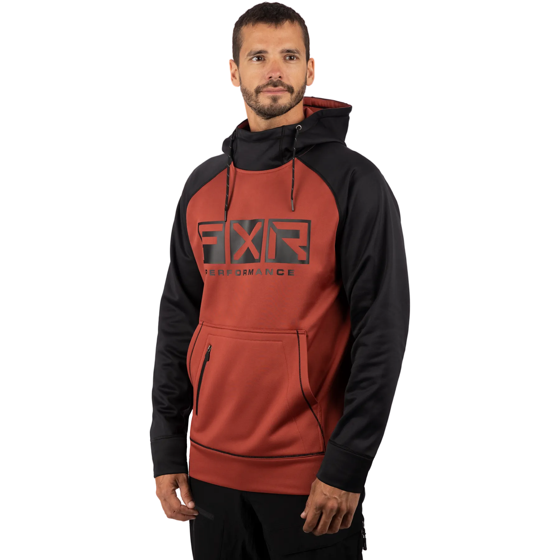 FXR Men's Helium Tech Pullover Fleece Black/Rust