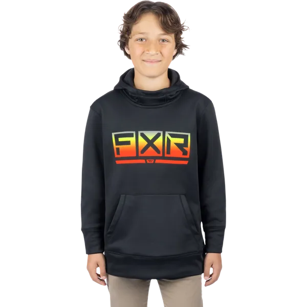 FXR Youth Podium Tech Pullover Fleece Black/Inferno