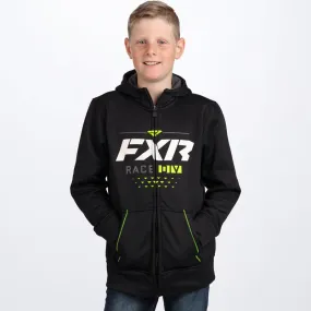 FXR Youth Race Division Tech Zip Fleece Black/Hi-Vis