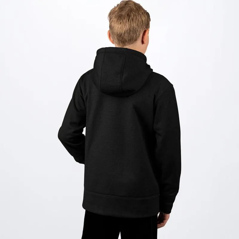 FXR Youth Race Division Tech Zip Fleece Black/Hi-Vis