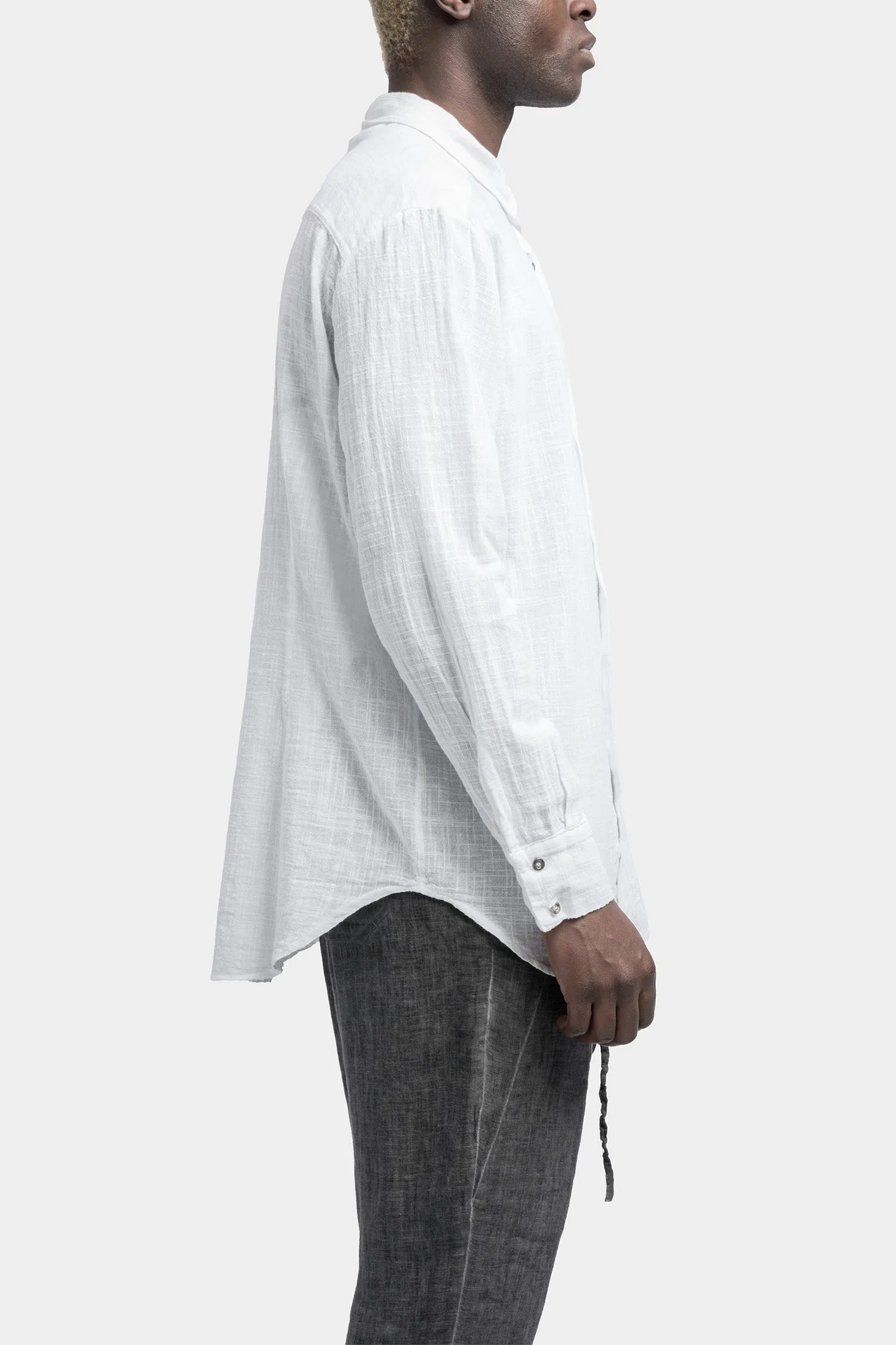 Gauze cotton shirt, White