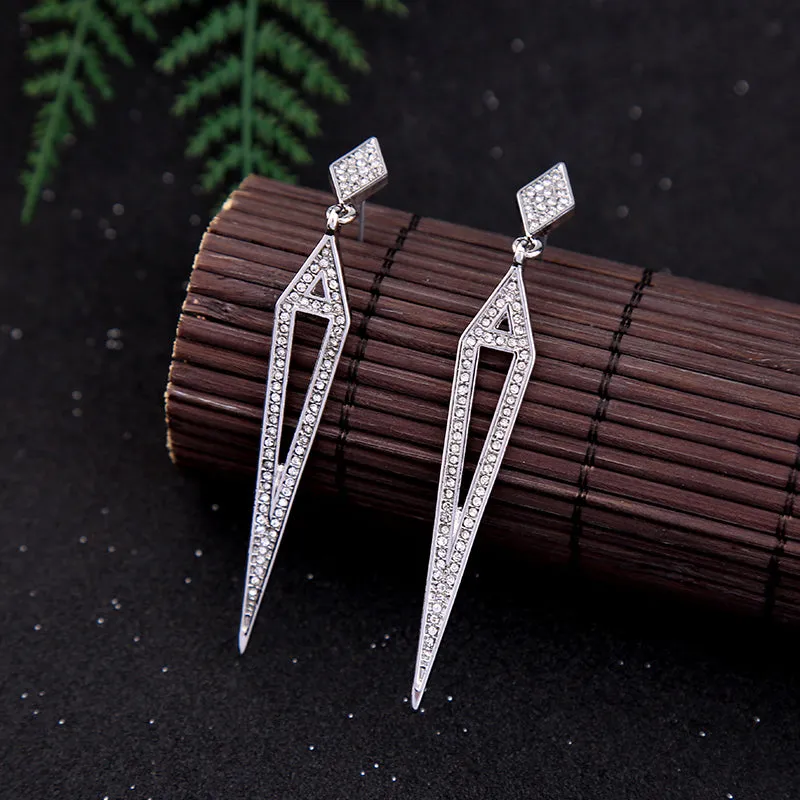 Geometric Spike Crystal Drop Dangle Earring