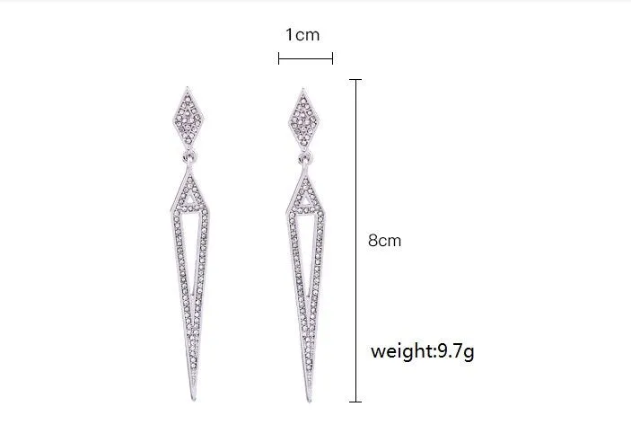 Geometric Spike Crystal Drop Dangle Earring