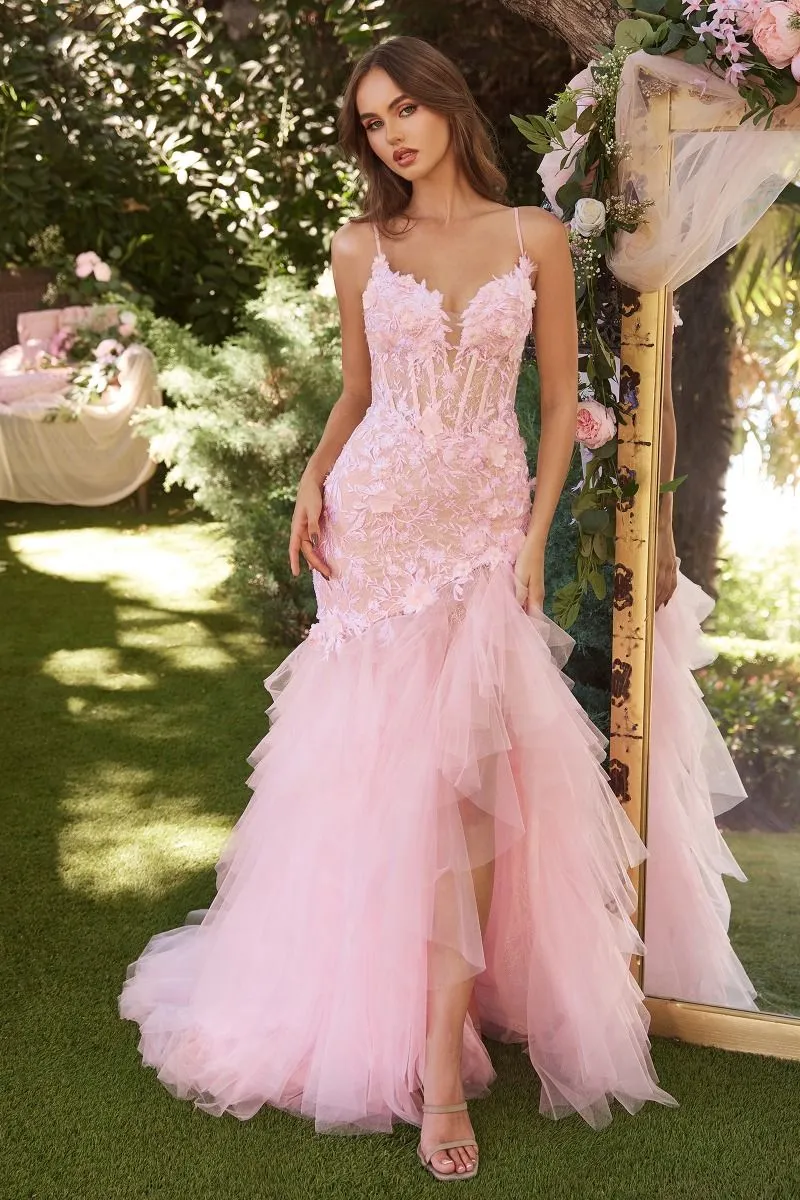 Georgina | Lace & Tulle Pink Mermaid Dress | Andrea & Leo Couture A1327