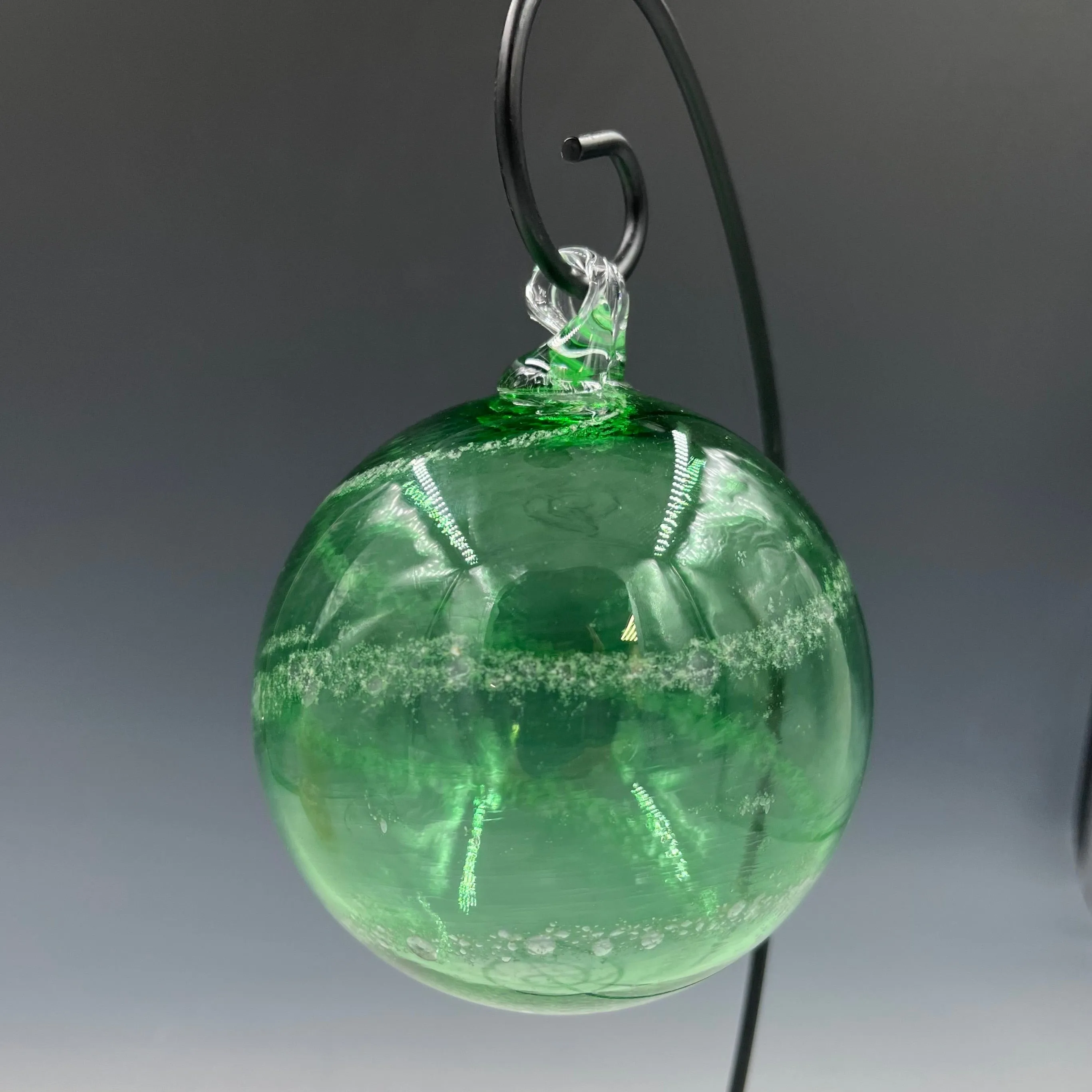 Glass Memorial Christmas Ornament with Cremation Ashes