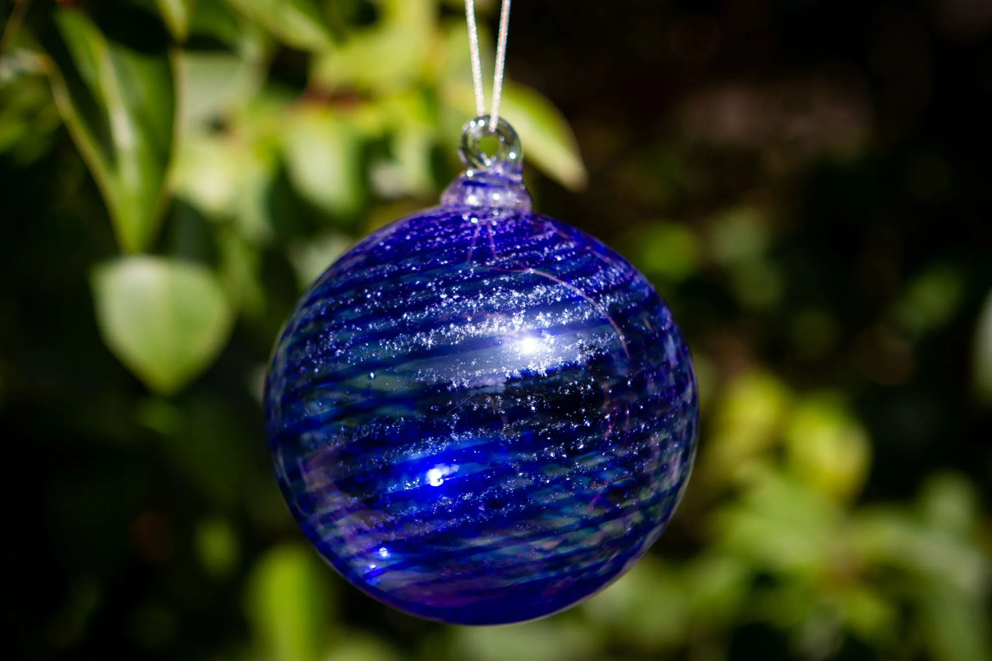 Glass Memorial Christmas Ornament with Cremation Ashes