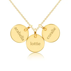 Gold Circle Necklace - 3 Names